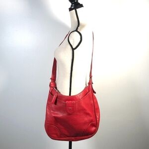 Longchamp Red Leather Crossbody Bag